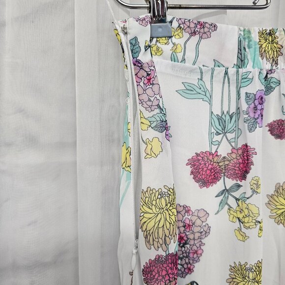 Bisou Bisou Purple Pink Floral Fairy Skirt Hi-Low Sheer Boho Midi M - Picture 5 of 10